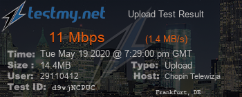 Speed Test Result