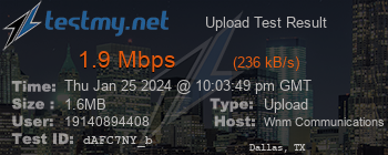 Speed Test Result