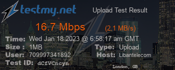 Speed Test Result