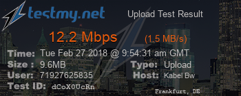 Speed Test Result