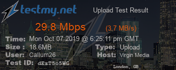 Speed Test Result