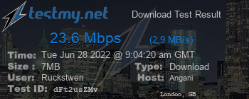 Speed Test Result
