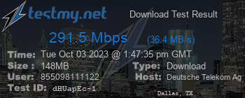 Speed Test Result