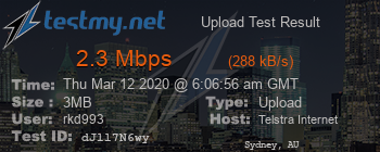 Speed Test Result