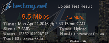 Speed Test Result