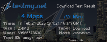 Speed Test Result