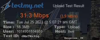 Speed Test Result