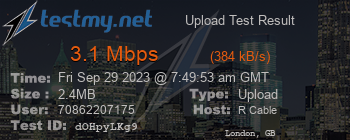 Speed Test Result