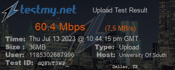 Speed Test Result