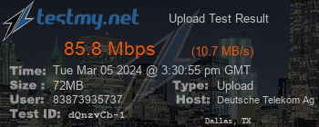 Speed Test Result