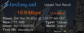 Speed Test Result