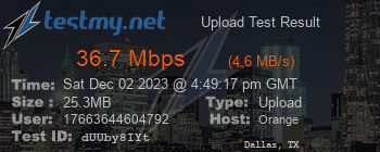 Speed Test Result