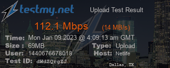 Speed Test Result