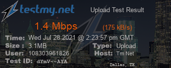 Speed Test Result