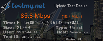 Speed Test Result