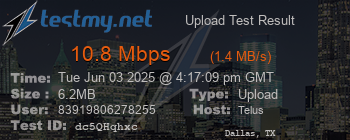 Speed Test Result