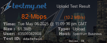 Speed Test Result