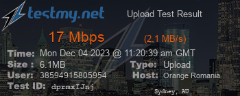 Speed Test Result