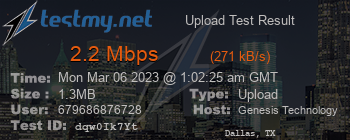 Speed Test Result