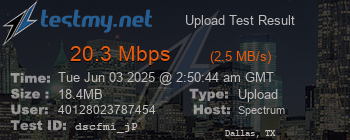 Speed Test Result