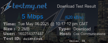 Speed Test Result