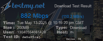 Speed Test Result