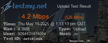 Speed Test Result