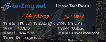 Speed Test Result