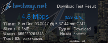 Speed Test Result