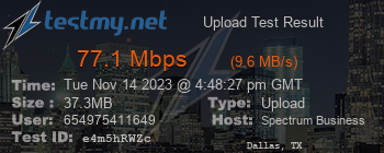Speed Test Result