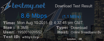 Speed Test Result