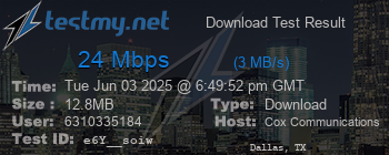 Speed Test Result