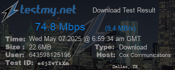 Speed Test Result