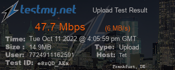 Speed Test Result