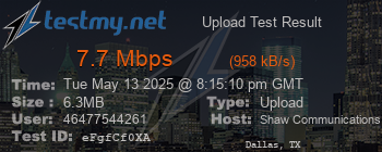 Speed Test Result