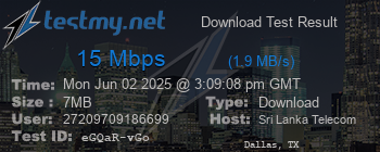 Speed Test Result