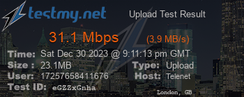 Speed Test Result