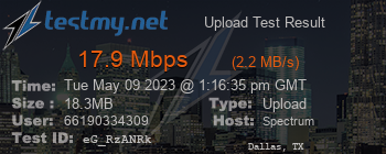Speed Test Result