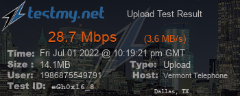 Speed Test Result