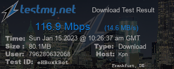 Speed Test Result