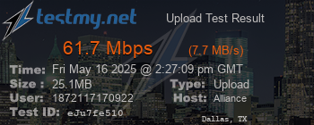Speed Test Result