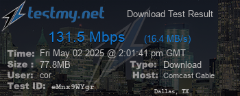 Speed Test Result