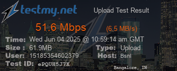 Speed Test Result