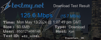 Speed Test Result