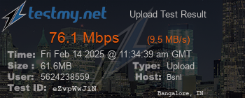 Speed Test Result