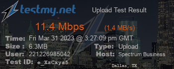 Speed Test Result