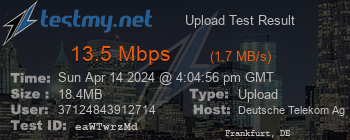 Speed Test Result