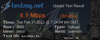 Speed Test Result
