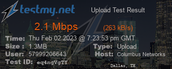 Speed Test Result