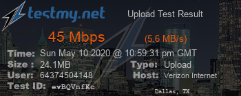 Speed Test Result